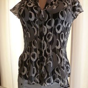 Sere Nade NY Black, White and Grey Bubbly Blouse